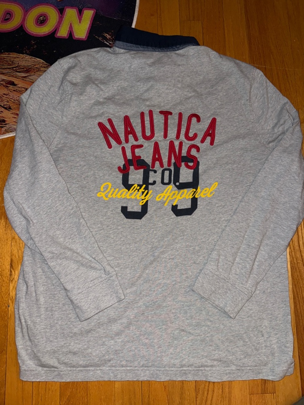 Nautica Light Gray Long Sleeve with Red & Yellow Logo